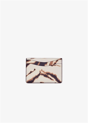 Bou card holder zebra print Egret B3010320 Ganni 